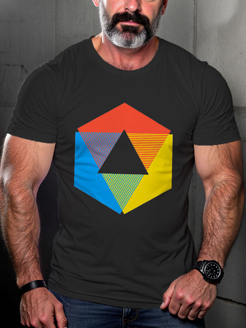 LGBT Gay Pride Rainbow Color Wheel Rainbow Graphic Print Casual T-shirt