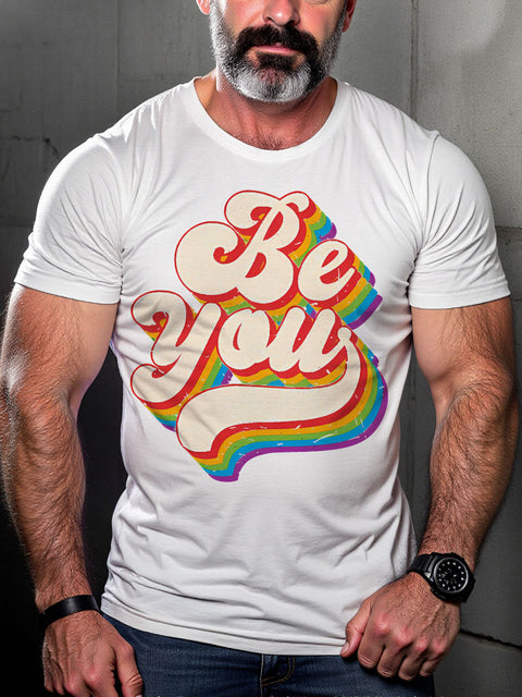LGBT Be You Pride Month Rainbow Pride Print Casual T-shirt