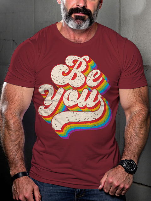 LGBT Be You Pride Month Rainbow Pride Print Casual T-shirt