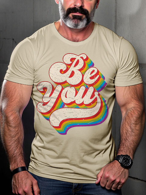 LGBT Be You Pride Month Rainbow Pride Print Casual T-shirt
