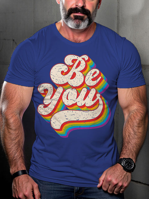 LGBT Be You Pride Month Rainbow Pride Print Casual T-shirt