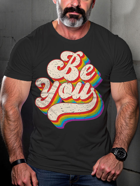 LGBT Be You Pride Month Rainbow Pride Print Casual T-shirt
