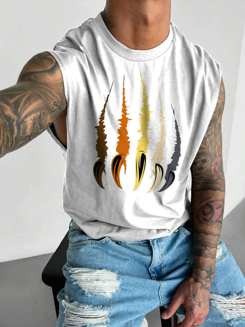 Men's LGBT Bear Brotherhood Pride Bear Claw Flag Print Casual Wide Shoulder Vest