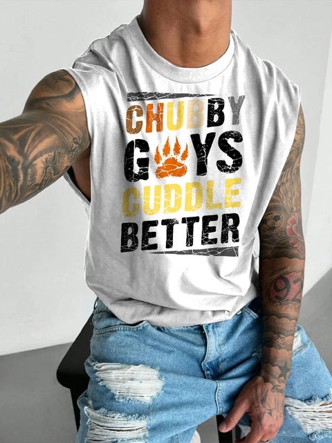 Men's LGBT Bear Community Bear Flag Funny Print Casual Wide Shoulder Vest