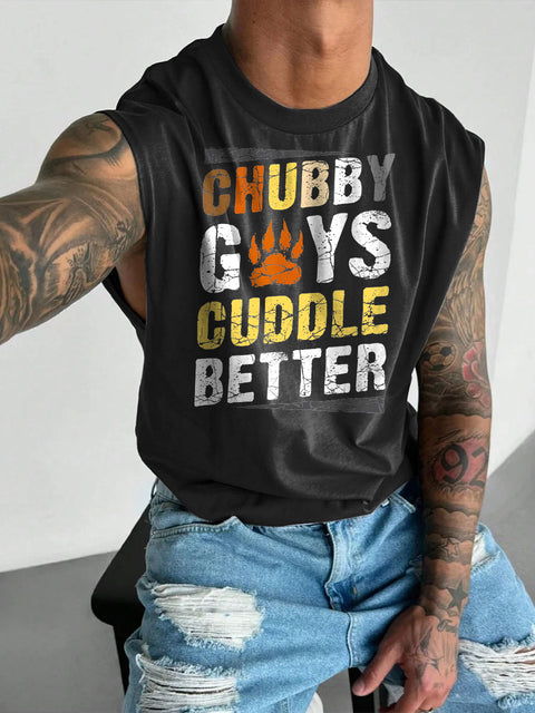 Men's LGBT Bear Community Bear Flag Funny Print Casual Wide Shoulder Vest