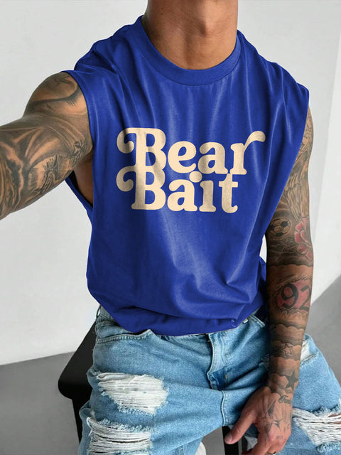 Men's LGBT Gay Gay Bear Bait Print Casual Wide Shoulder Vest