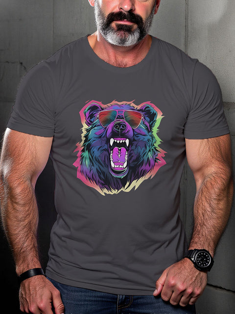LGBT Gay Bear Pride Flag Print Casual T-shirt