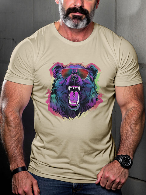 LGBT Gay Bear Pride Flag Print Casual T-shirt