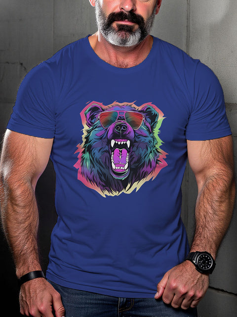 LGBT Gay Bear Pride Flag Print Casual T-shirt