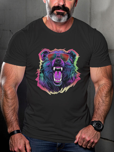 LGBT Gay Bear Pride Flag Print Casual T-shirt
