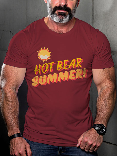 LGBT Gay Hot Bear Summer Pride Print Casual T-shirt