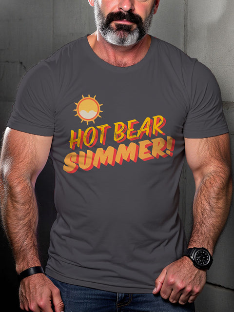 LGBT Gay Hot Bear Summer Pride Print Casual T-shirt