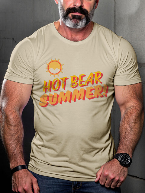 LGBT Gay Hot Bear Summer Pride Print Casual T-shirt