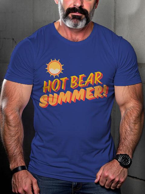 LGBT Gay Hot Bear Summer Pride Print Casual T-shirt