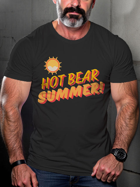 LGBT Gay Hot Bear Summer Pride Print Casual T-shirt