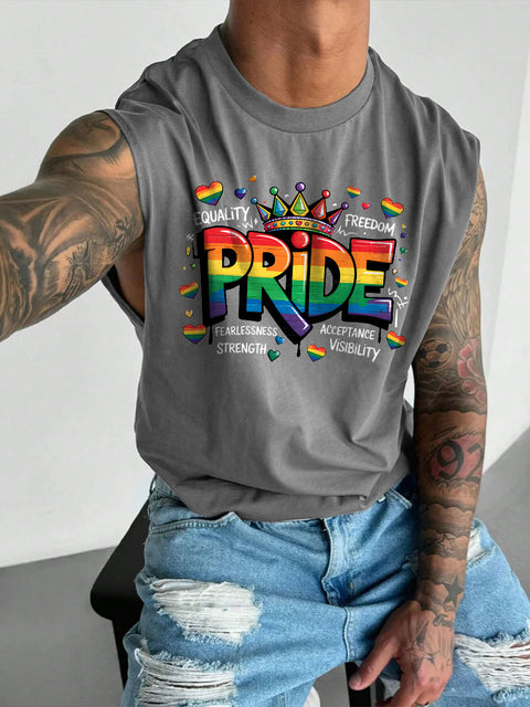 Men's LGBT Retro Pride Vibes Equal Rights Gay Print Casual Wide Shoulder Vest
