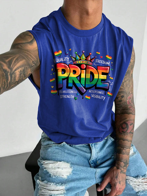 Men's LGBT Retro Pride Vibes Equal Rights Gay Print Casual Wide Shoulder Vest