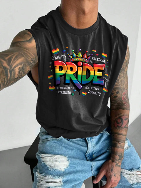 Men's LGBT Retro Pride Vibes Equal Rights Gay Print Casual Wide Shoulder Vest