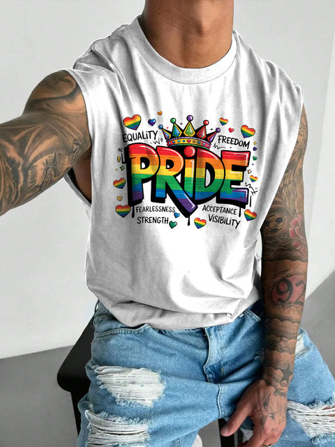 Men's LGBT Retro Pride Vibes Equal Rights Gay Print Casual Wide Shoulder Vest