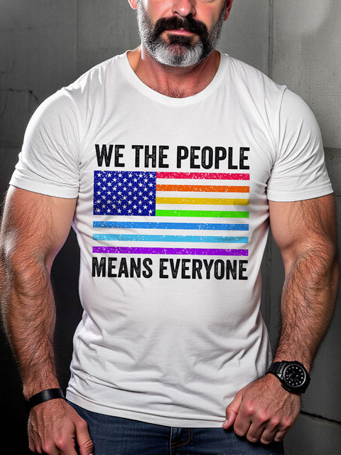 LGBT Pride Parade We The People Means Everyone Pride Print Casual T-shirt