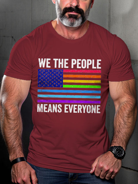 LGBT Pride Parade We The People Means Everyone Pride Print Casual T-shirt