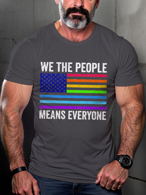 LGBT Pride Parade We The People Means Everyone Pride Print Casual T-shirt