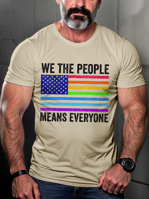 LGBT Pride Parade We The People Means Everyone Pride Print Casual T-shirt