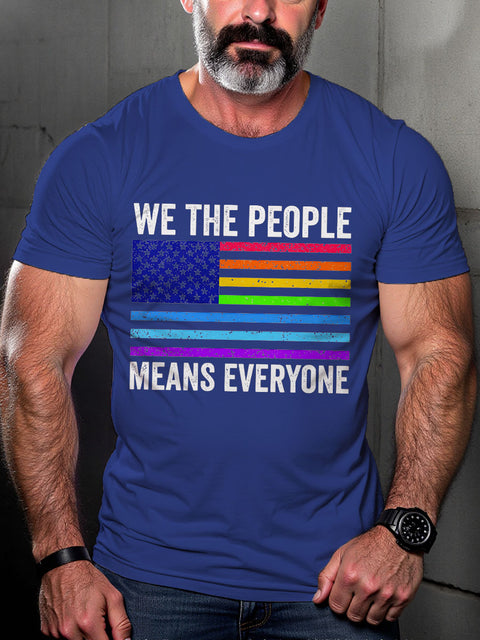 LGBT Pride Parade We The People Means Everyone Pride Print Casual T-shirt