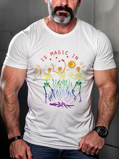 LGBT Pride Outfit There Is Magic In Us All Back Print Casual T-shirt