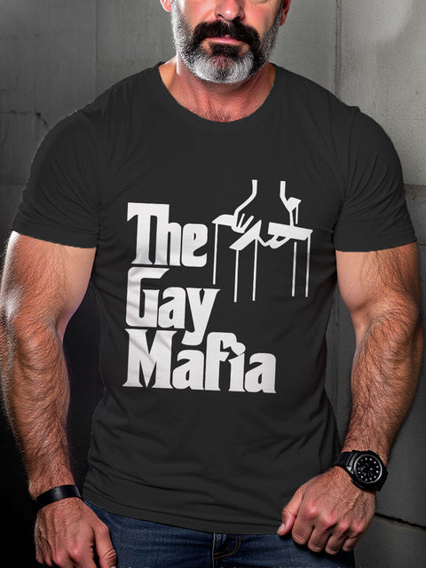 LGBT Pride The Gay Mafia Print Casual T-shirt