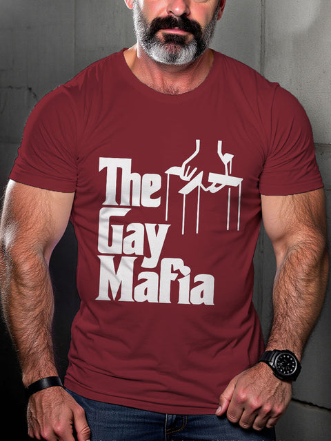 LGBT Pride The Gay Mafia Print Casual T-shirt