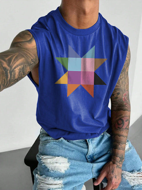 Men's LGBT Subtle Queer Gay Pride Print Casual Wide Shoulder Vest