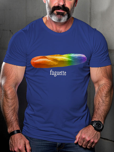LGBT Faguette Rainbow Print Casual T-shirt