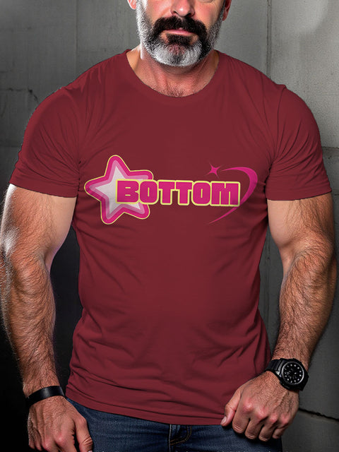 LGBT Bottom Crop Gay Print Casual T-shirt