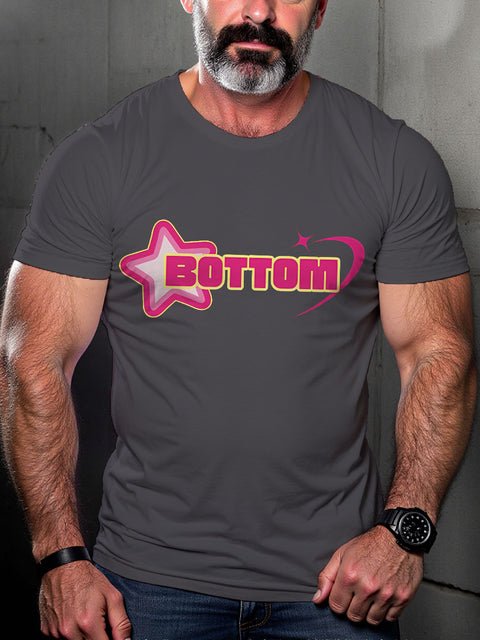 LGBT Bottom Crop Gay Print Casual T-shirt