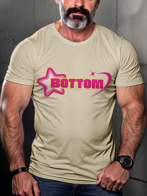 LGBT Bottom Crop Gay Print Casual T-shirt
