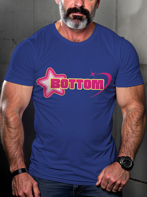 LGBT Bottom Crop Gay Print Casual T-shirt