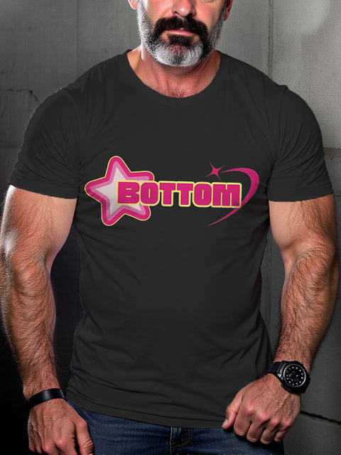 LGBT Bottom Crop Gay Print Casual T-shirt