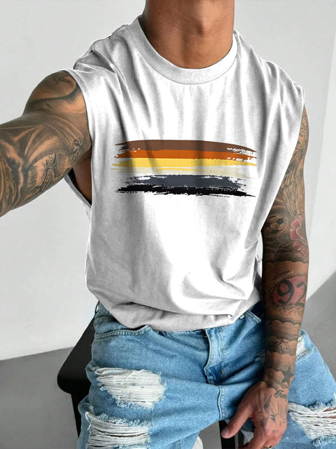 Men's LGBT Gay Pride Gay Bear Pride Flag Subtle Pride Print Casual Wide Shoulder Vest