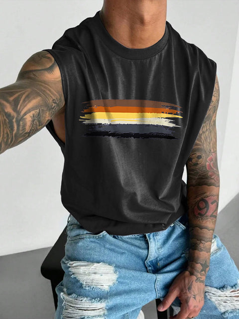 Men's LGBT Gay Pride Gay Bear Pride Flag Subtle Pride Print Casual Wide Shoulder Vest