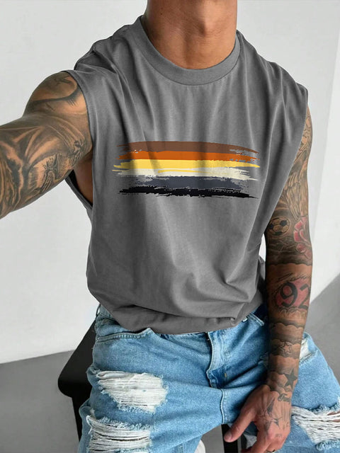 Men's LGBT Gay Pride Gay Bear Pride Flag Subtle Pride Print Casual Wide Shoulder Vest