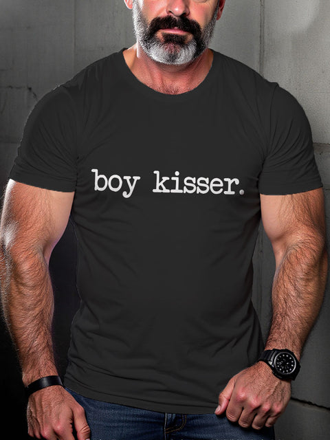 LGBT Boy Kisser Pride Funny Pride Month Print Casual T-shirt
