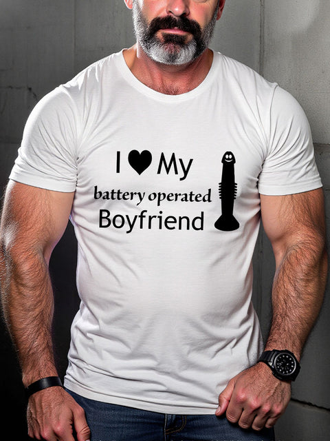 LGBT Battery Operated Boyfriend Pride Funny Pride Month Print Casual T-shirt