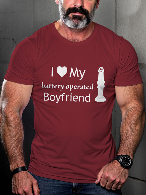LGBT Battery Operated Boyfriend Pride Funny Pride Month Print Casual T-shirt