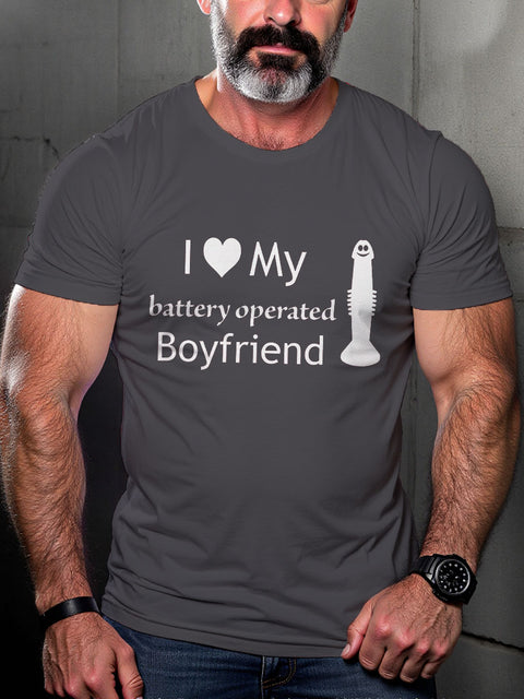 LGBT Battery Operated Boyfriend Pride Funny Pride Month Print Casual T-shirt