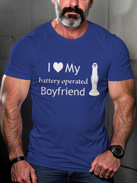 LGBT Battery Operated Boyfriend Pride Funny Pride Month Print Casual T-shirt