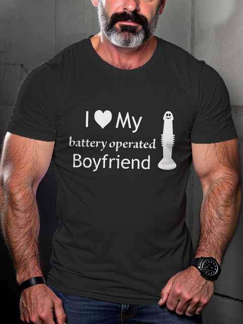 LGBT Battery Operated Boyfriend Pride Funny Pride Month Print Casual T-shirt