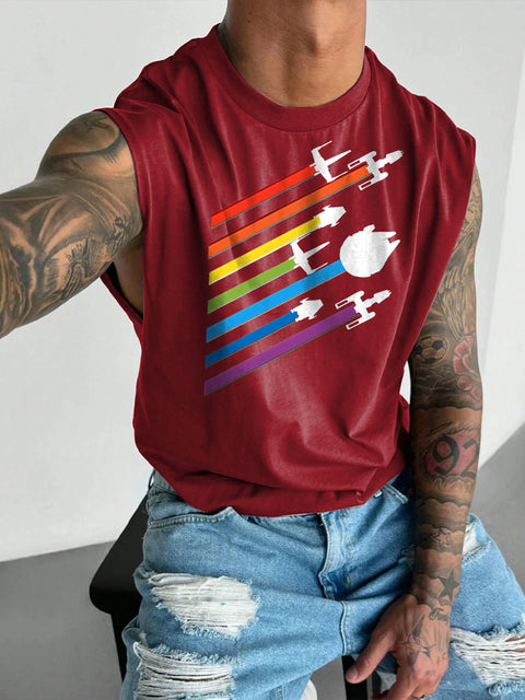 Men's LGBT Pride Rainbow Funny Pride Casual Wide Shoulder Vest