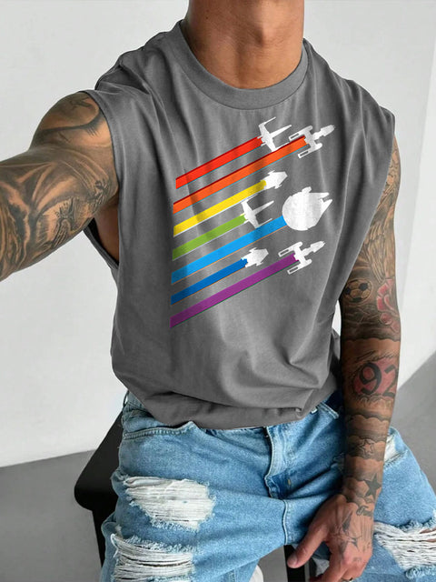 Men's LGBT Pride Rainbow Funny Pride Casual Wide Shoulder Vest