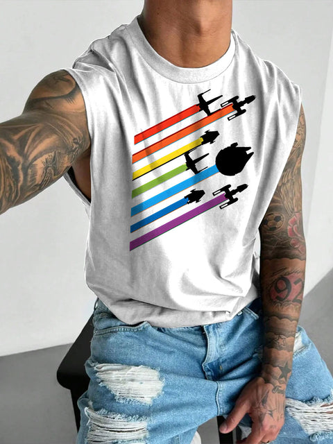Men's LGBT Pride Rainbow Funny Pride Casual Wide Shoulder Vest
